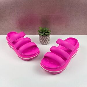 Crocs Hot Pink White Platform Sandals Shoes Women Size 8